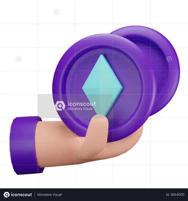 Moeda Criptomoeda  3D Illustration