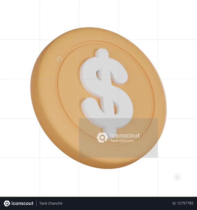 Moeda de dólar  3D Icon
