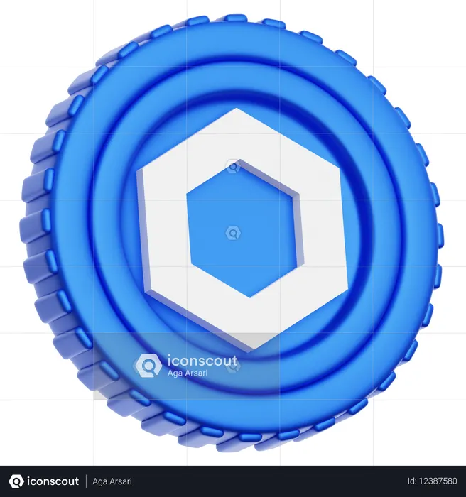Moeda de elo de corrente  3D Icon