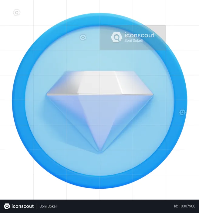 Moeda de diamante  3D Icon