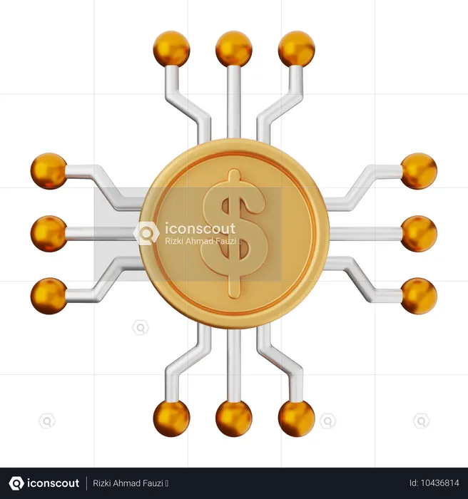 Moeda digital dólar  3D Icon