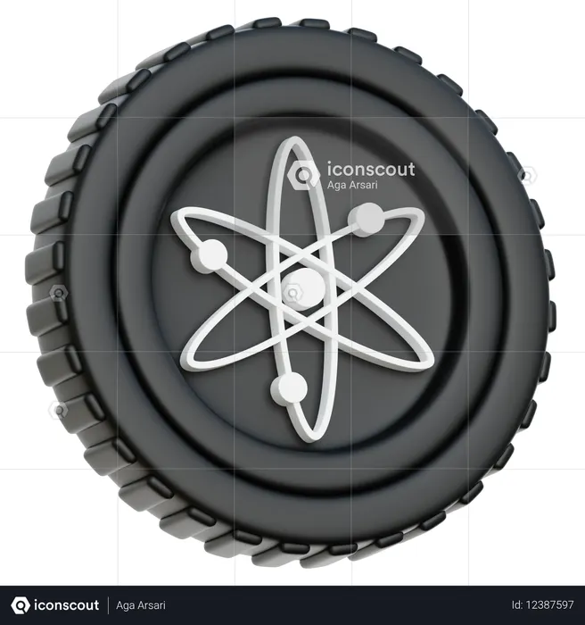 Moeda do átomo do cosmos  3D Icon