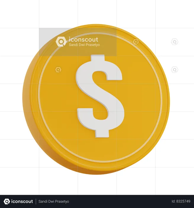 Moeda de dólar  3D Icon