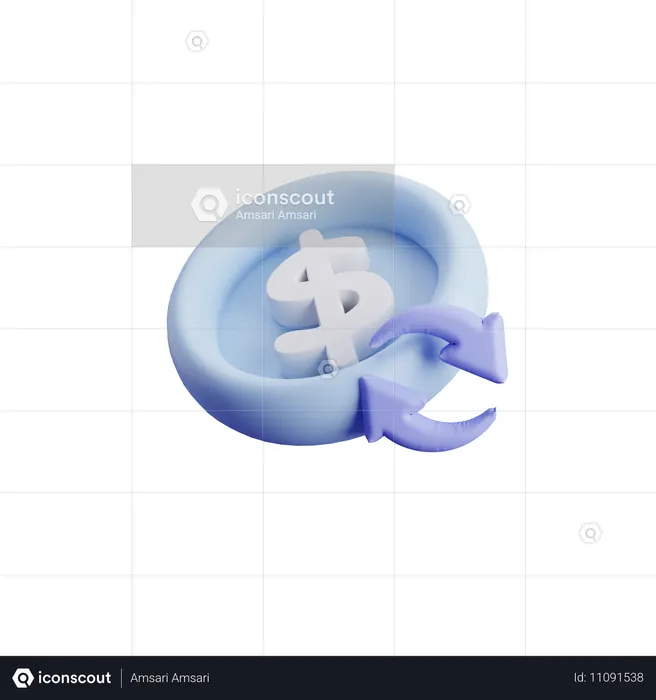 Moeda dólar  3D Icon