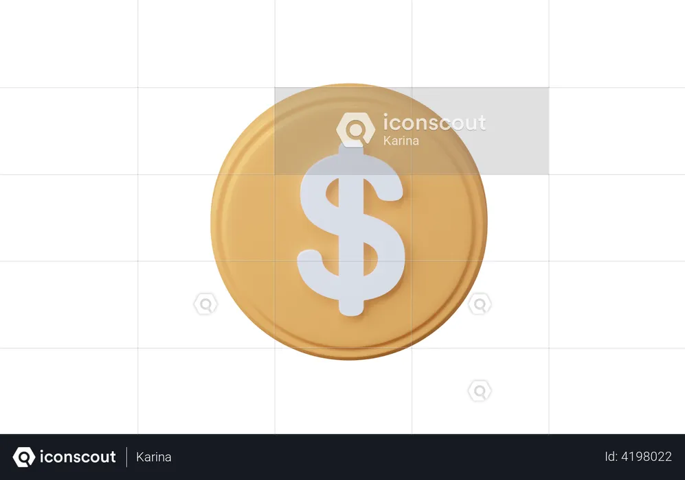 Moeda de dólar  3D Illustration