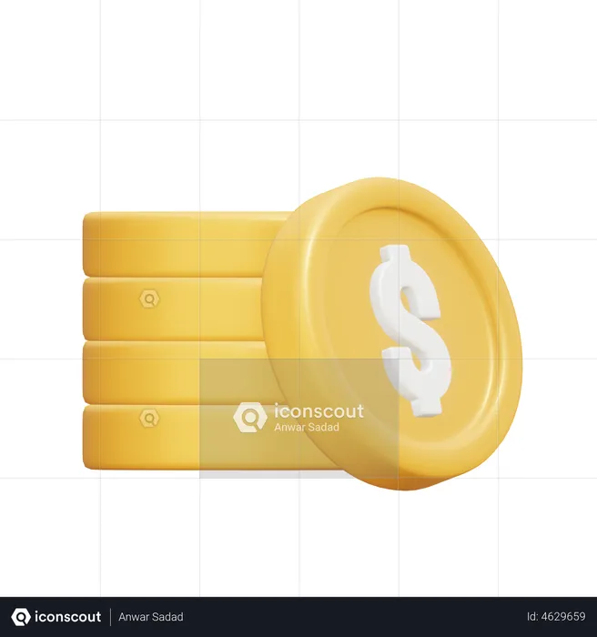 Moeda de dólar  3D Illustration