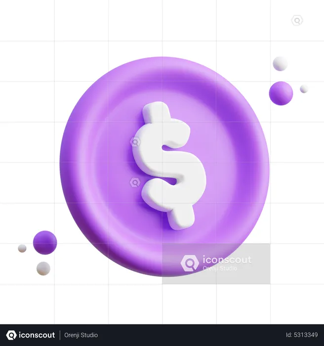 Moeda de dólar  3D Icon