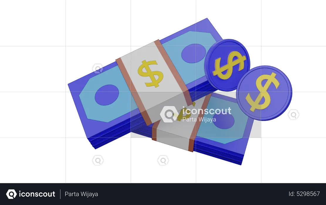 Moeda dólar  3D Icon