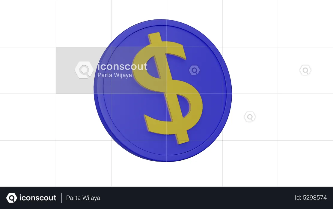 Moeda de dólar  3D Icon