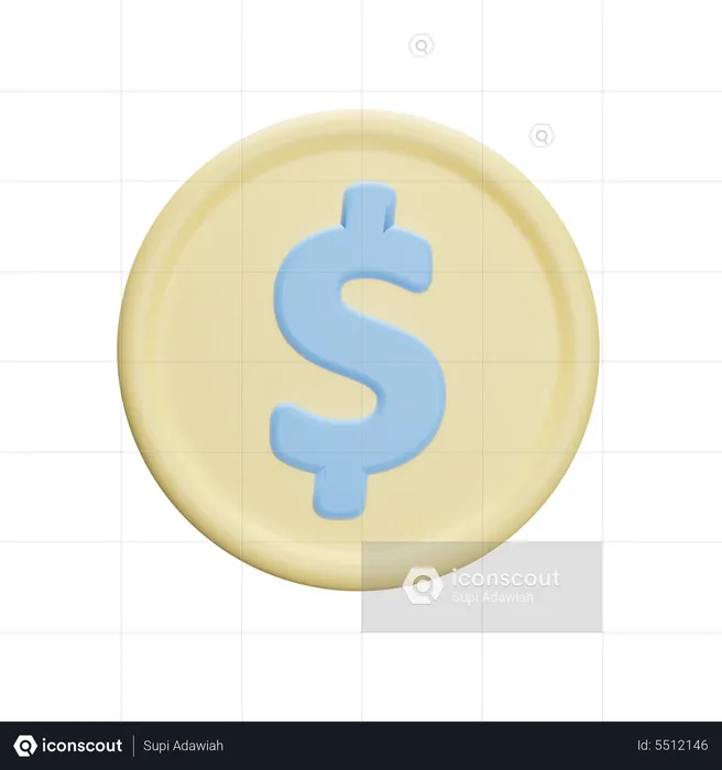 Moeda de dólar  3D Icon