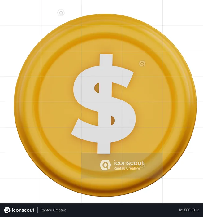 Moeda de dólar  3D Icon