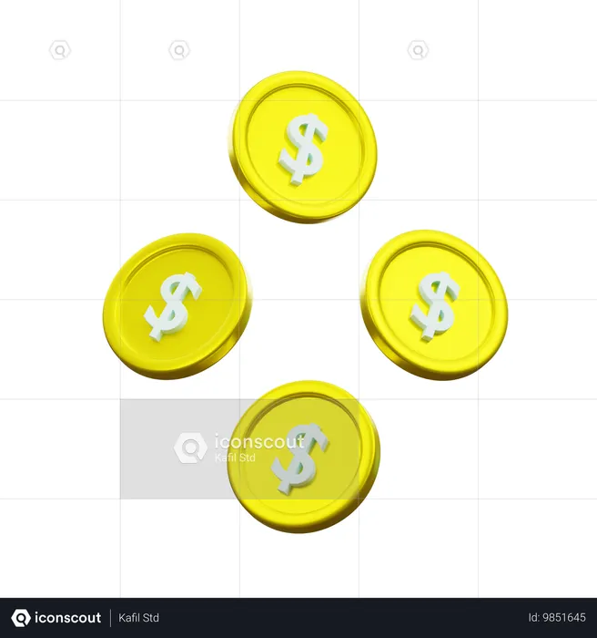 Moeda de dólar  3D Icon