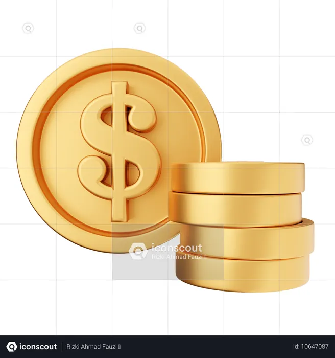 Pagamento em moeda dólar  3D Icon