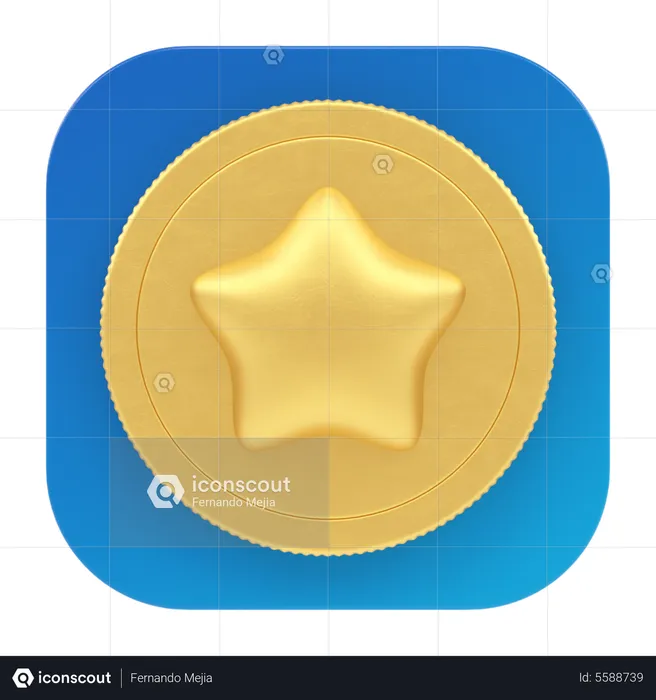 Moeda estrela  3D Icon