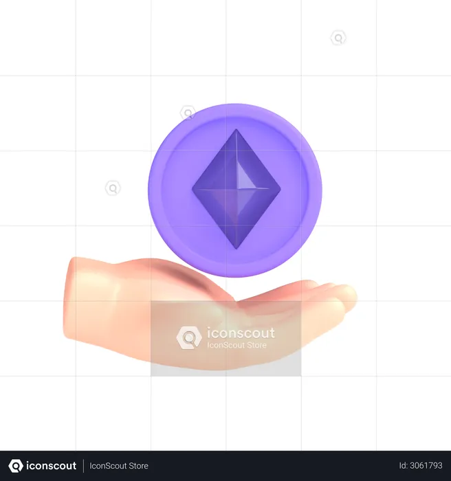 Moeda Ethereum  3D Illustration