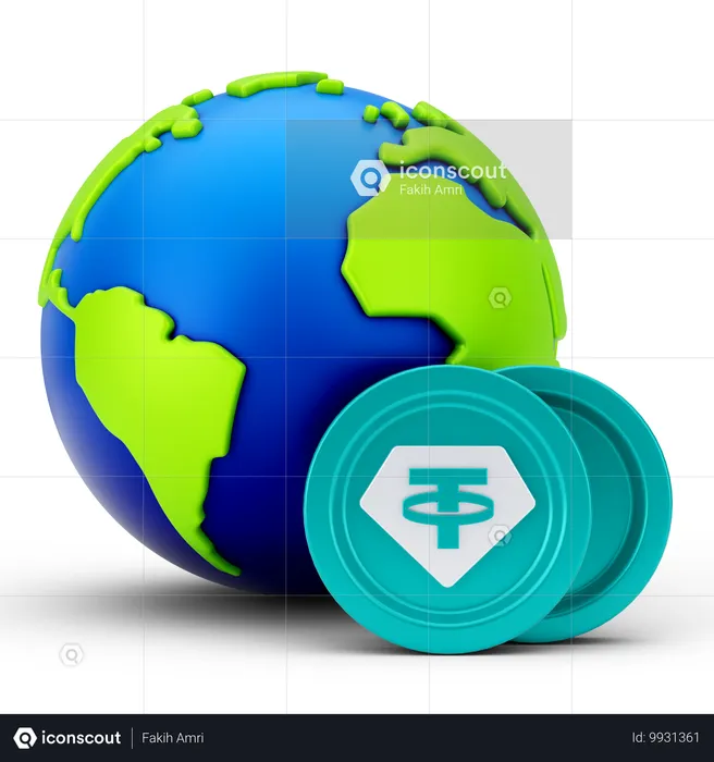 Moeda global  3D Icon