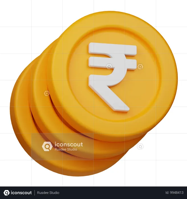 Moeda de rupia  3D Icon