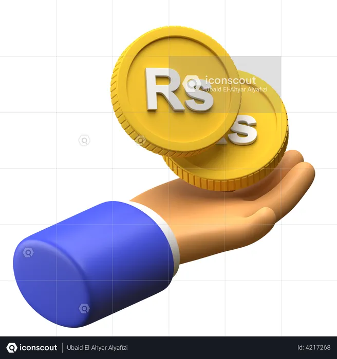 Moeda da Rupia do Sri Lanka  3D Illustration