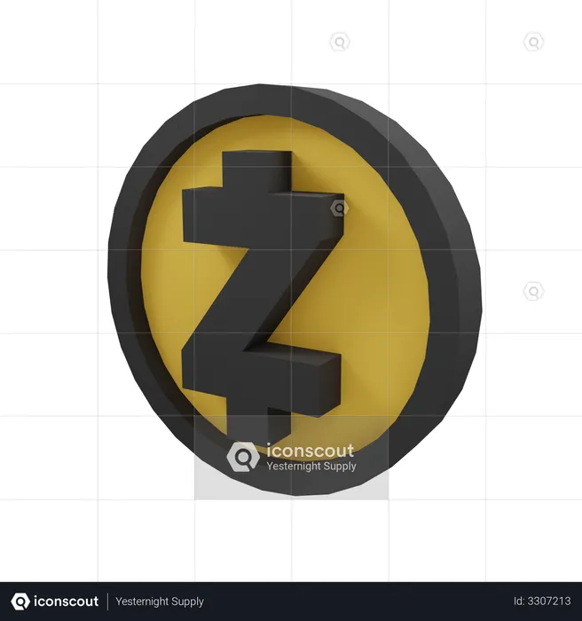 Moeda zcash  3D Illustration