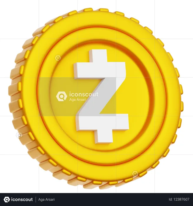 Moeda ZEC Zcash  3D Icon