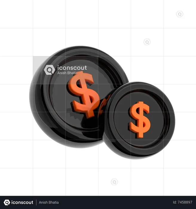 Moedas  3D Icon