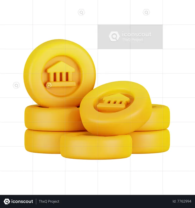 Moedas bancárias  3D Icon
