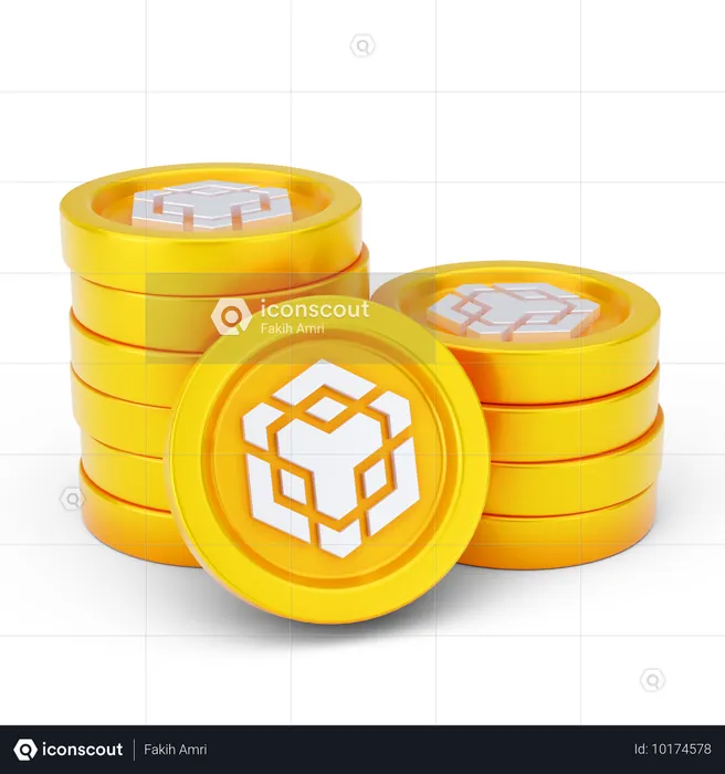 Moedas binárias  3D Icon