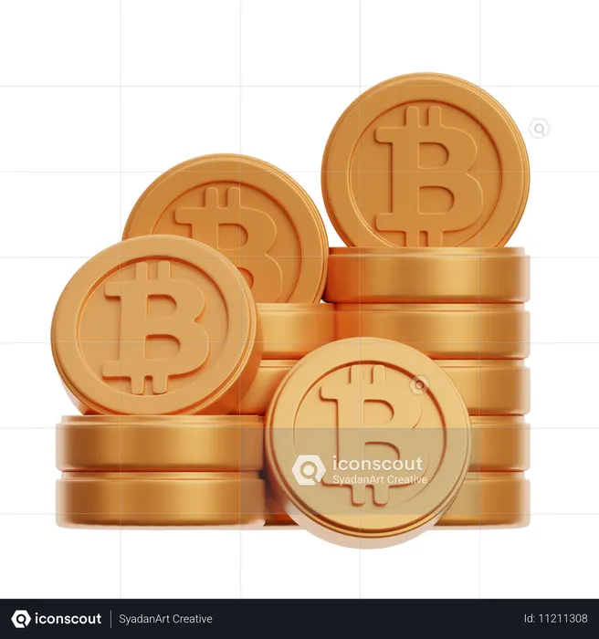 Moedas btc  3D Icon