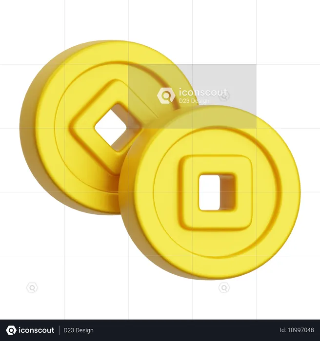 Moedas chinesas  3D Icon