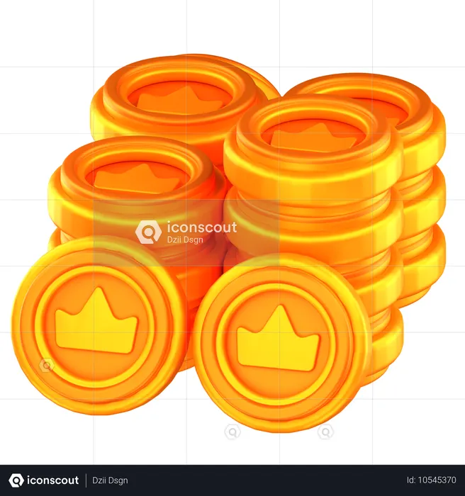 Moedas da coroa  3D Icon