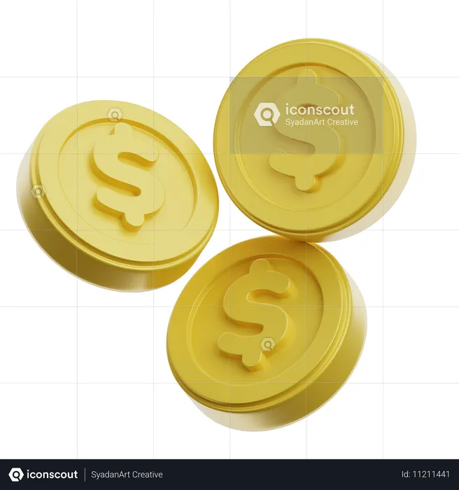 Moedas de Ouro  3D Icon