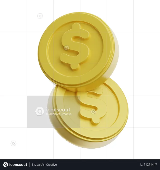 Moedas de Ouro  3D Icon