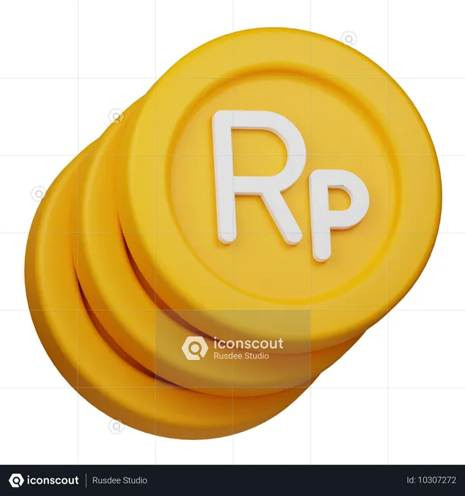 Moedas de rupia  3D Icon