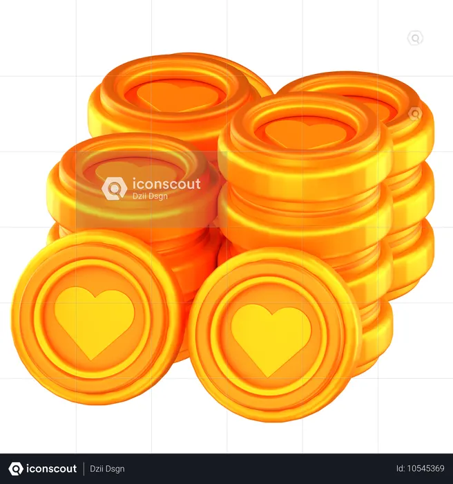 Moedas de saúde  3D Icon