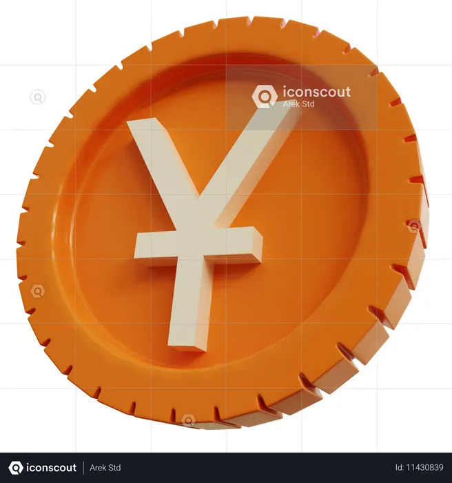 Moedas de yuan chinês Logo 3D Icon