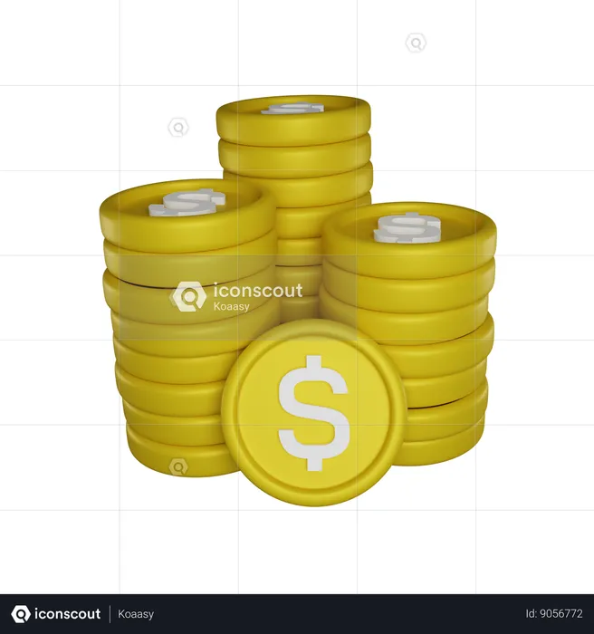 Moedas de dinheiro  3D Icon