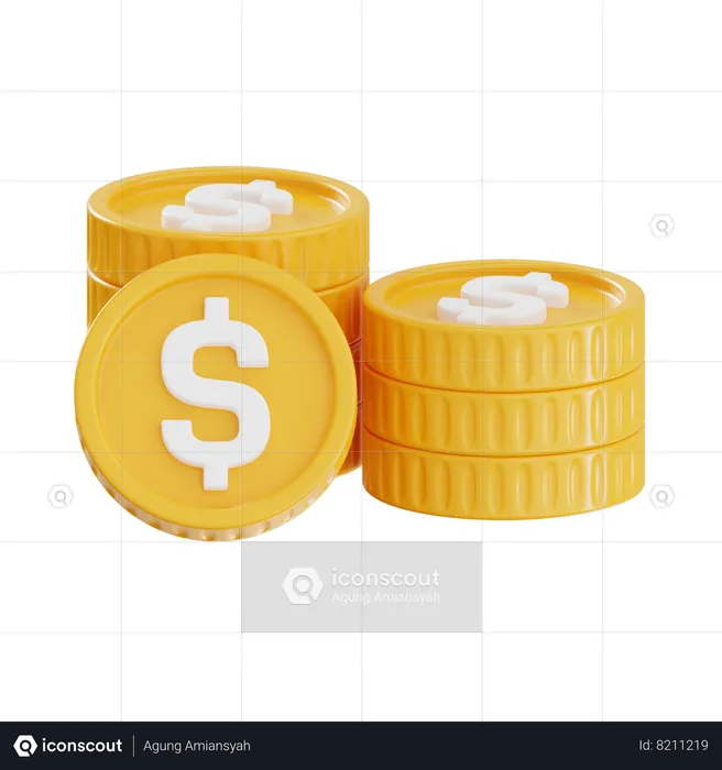 Moedas de dólar  3D Icon