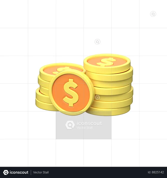 Moedas de dólar  3D Icon