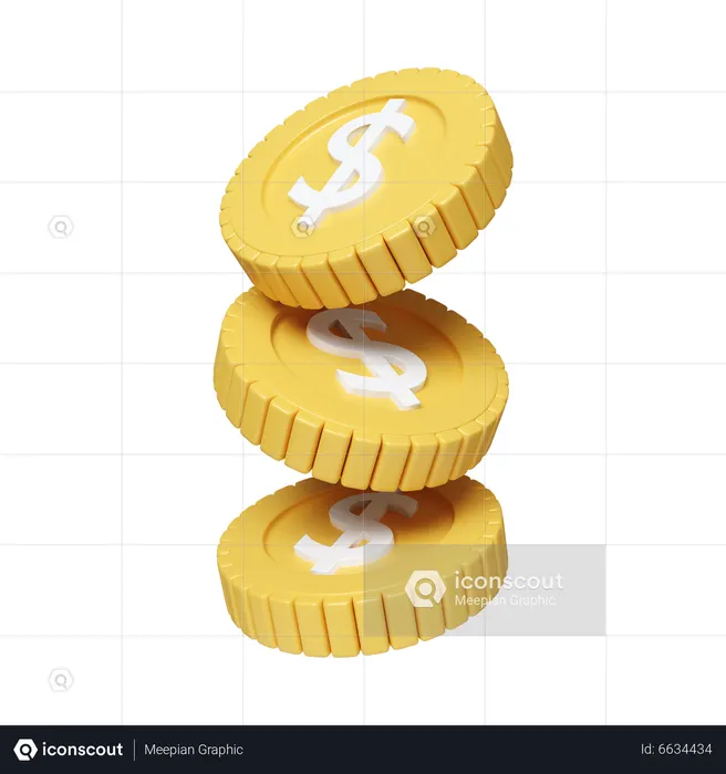 Moedas de dólar  3D Icon