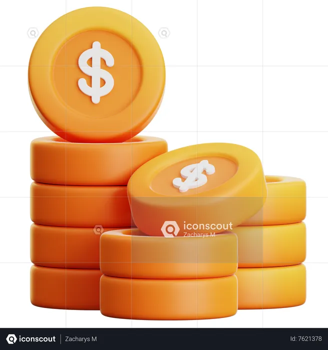 Moedas de dólar  3D Icon