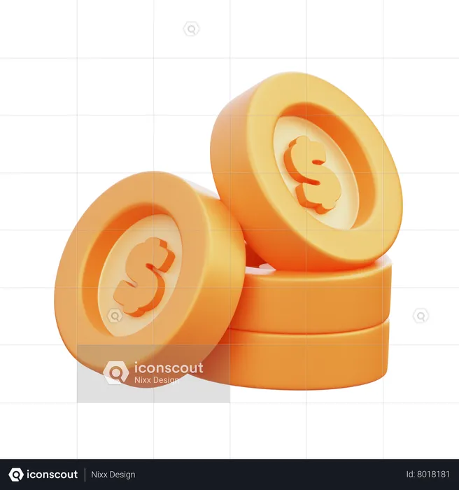 Moedas de dólar  3D Icon