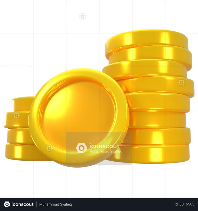 MOEDAS DE OURO  3D Illustration