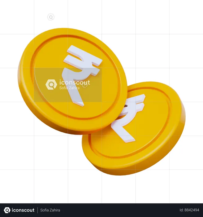 Moedas de rupia  3D Icon