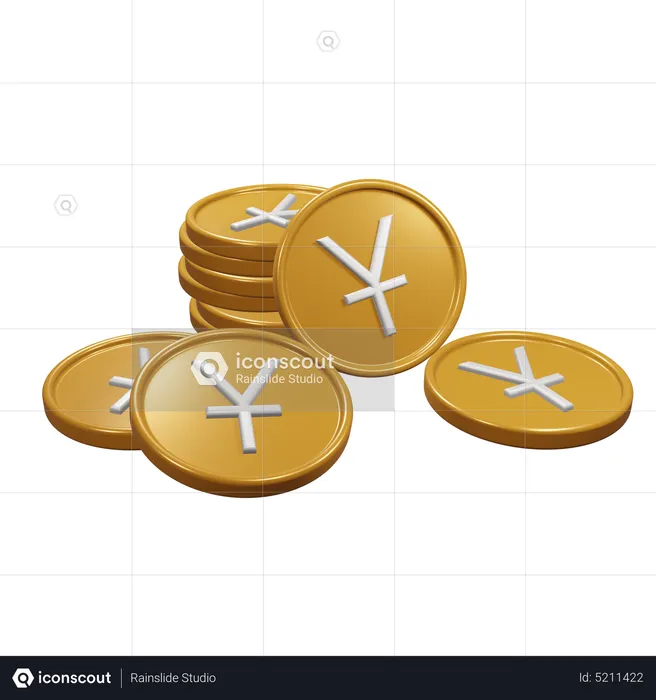 Moedas de yuans  3D Icon