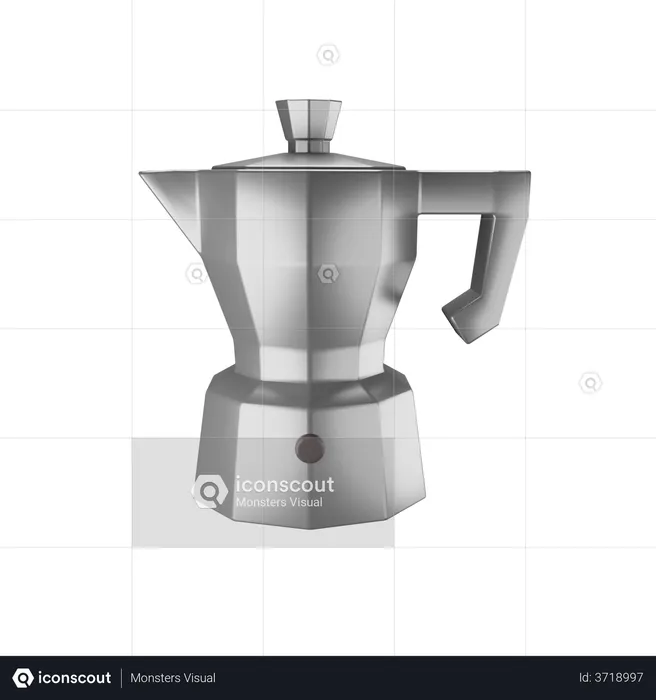 Moka Pot  3D Illustration