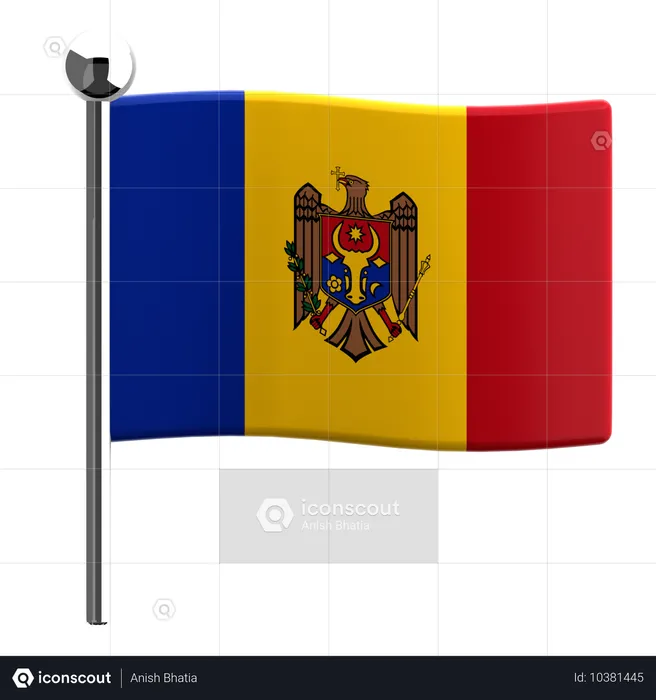 Moldova Flag 3D Icon