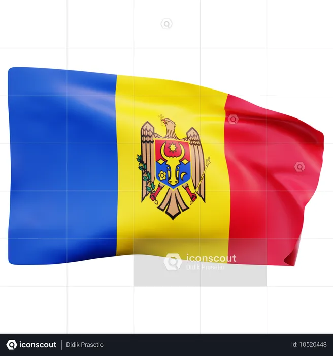 Moldova Flag Flag 3D Icon