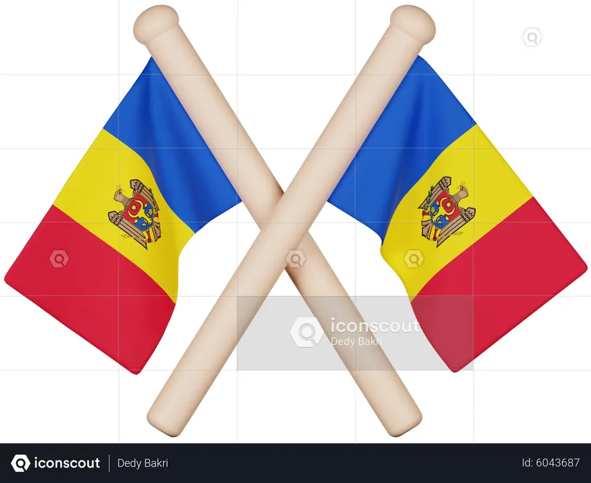 Moldova Flag Flag 3D Icon