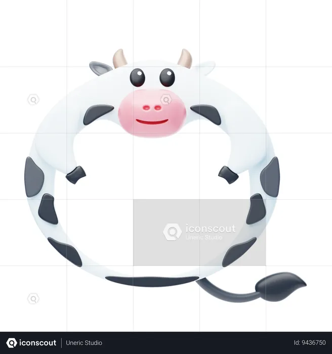 Quadro animal em forma de vaca  3D Icon