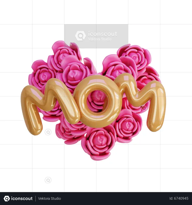 Mom Flower Decoration  3D Icon